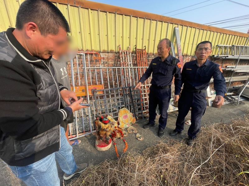 新營警尋回遭竊神像  籲宵小切莫妄想太子爺上動土