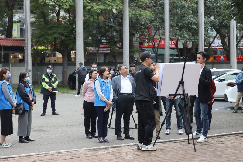 竹縣校園通學廊道翻新動工 楊文科視察竹北國中