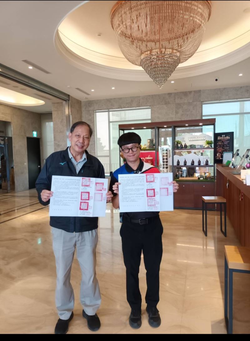 善化區公所與南科贊美酒店簽定災民安置支援協定,擴充收容量能 善化區公所與南科贊美酒店簽定災民安置支援協定,擴充收容量能