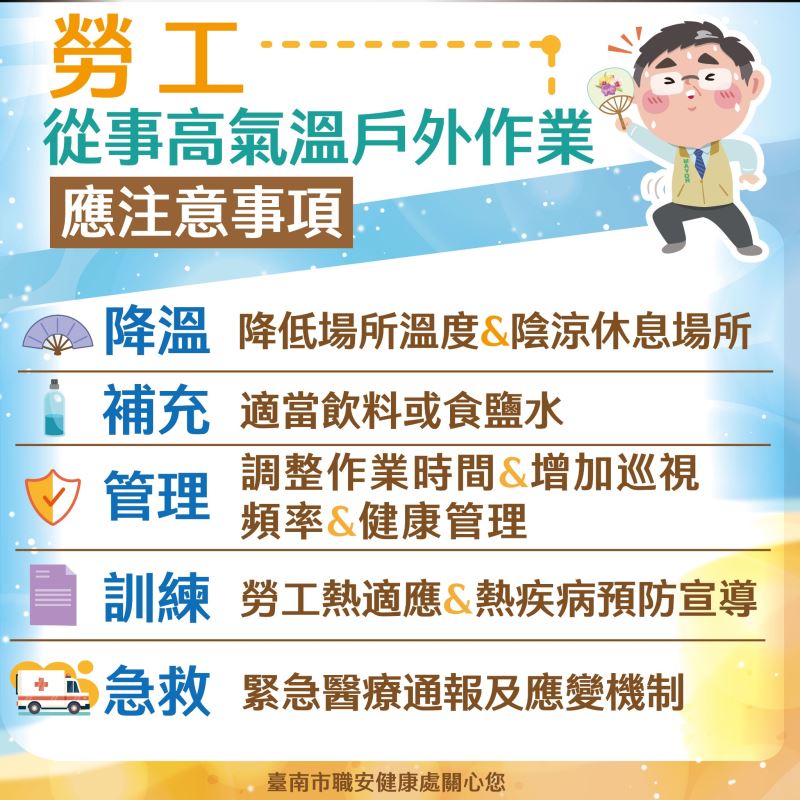 南市勞工局產官合作推動AI科技防災 強化戶外高氣溫作業安全
